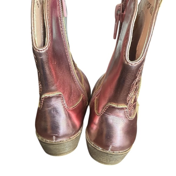 Jellypop Kids Pink Metallic Butterfly Cowgirl Boots Toddler Size 6 - Picture 3 of 7